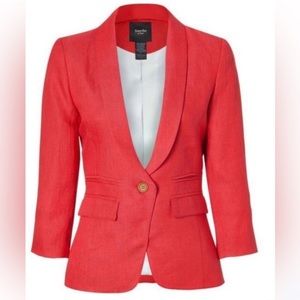Smythe Les Vests Linen Shawl Collar Coral Blazer